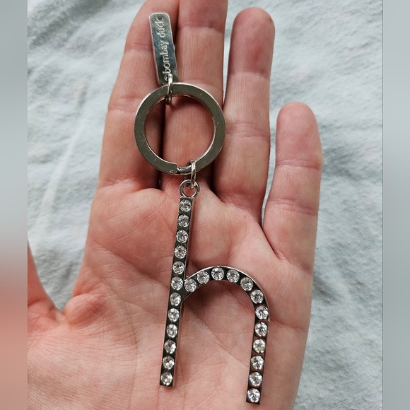 Bombay Duck Pave "h" Initial Bling Keychain, Clear Rhinestones, Silver, NWOT - Picture 2 of 7